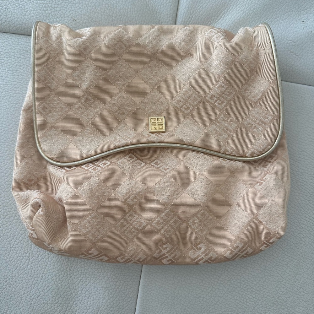 Givenchy Beige Cosmetic Bag with Gold Accents